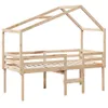 vidaXL Hochbett mit Dach 90x190 cm Massivholz Kiefer Produktbild-Vorschau 3