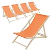 ECD Germany 5x Liegestuhl klappbar aus Holz, Orange, bis Produktbild-Vorschau 1