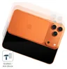 A close-up, angled view of the back of a smartphone case, showing its camera module and a portion of the phone's back. Produktbild-Vorschau