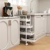 Wózek kuchenny HOMCOM z 5 półkami i 4 wysuwanymi Podgląd zdjęcia produktu 6
