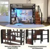 OKWISH Lit Mezzanine 140x200 cm Métal Noir avec Escalier Voir les images du produit 6