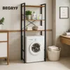 Regał stojący nad pralkę ciemny brąz do łazienki rustykalny Podgląd zdjęcia produktu 6
