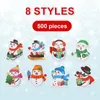 500 Schneemann-Sticker, Weihnachtssticker-Rolle, 38 mm, bunt Productafbeelding-voorbeeld