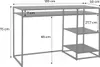 A diagram of a black metal desk with dimensions indicated by measurement lines and text. Anteprima dell’immagine prodotto