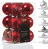 Christbaumkugeln - Weihnachtbaumskugeln - bruchfest - D: 6cm - glänzend/matt  - rot - 12er Set Produktbild-Vorschau