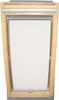 A roller blind installed in a wooden skylight frame. Produktbild-Vorschau
