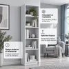 SELO Bibliothèque moderne 50 x 31 x 183 cm – Gris cendré – Voir les images du produit 5