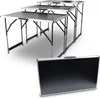 A set of three folding tables and one folded table in a case, displayed on a white background. Produktbild-Vorschau