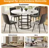 Collage showing a dining set in a dining room and a living room and office setup. Produktbild-Vorschau