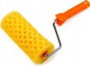 A yellow sponge paint roller with an orange handle, isolated on a white background. Podgląd zdjęcia produktu