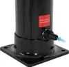 Close-up of the base of a black solardusche with a hose connection and a red label. Náhled obrázku produktu