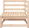A close-up, front-facing view of a wooden corner sofa module, constructed from light-colored pine wood planks. The sofa has a slatted seat and backrest, and is shown against a plain white background. Anteprima dell’immagine prodotto