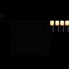 A string of LED lights and a net of lights against a black background. Produktbild-Vorschau