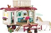 A toy caravan with a horse and a person. Produktbild-Vorschau