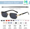 Randlose rechteckige Sonnenbrille, Vintage-Retro-Brille für Produktbild-Vorschau 3