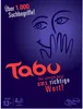 The image is a marketing graphic for the board game Tabu, featuring stylized facial features and the game's title. Podgląd zdjęcia produktu