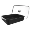 A black roasting pan with a clear glass lid, shown from a slightly elevated side angle against a white background. Náhľad obrázku produktu