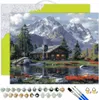 Malen nach Zahlen Erwachsene Landschaft Berghaus 50x40 - 33 Produktbild-Vorschau 1