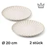 2er-Set Premium Porzellan Speiseteller Ø20 cm – Elegantes Wellendesign mit edlem Goldrand Produktbild-Vorschau