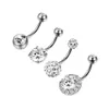 4 Teile/satz Frauen Strass Runde Kugel Barbell Bauchnabel Produktbild-Vorschau 2