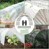 A collage of images showing different types of plant tunnels and gardening accessories. Voir les images du produit