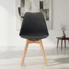 Küchenstuhl Schwarz Schalenstuhl Kunststoff Holzbeine Produktbild-Vorschau 13