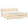 vidaXL Boxspringbett mit Matratze Creme 160x200 cm Stoff Produktbild-Vorschau 1