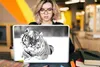 MuchoWow® Laptop Aufkleber Sticker Cover Tiger - Schnee - Produktbild-Vorschau 5