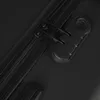 A close-up view of a black suitcase zipper and combination lock. Produktbild-Vorschau