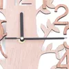 Horloge murale moderne créative en bois ronde salon bureau Voir les images du produit 5