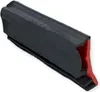 A close-up, angled view of a black and red rubber sealing profile. Produktbild-Vorschau