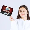 Camping-Zone Metallschild in rot mit Wohnwagen Motiv Produktbild-Vorschau 3