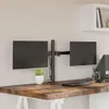 vidaXL Tischhalterung für 2 Monitore Schwarz Stahl VESA Produktbild-Vorschau 2