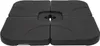 A black umbrella base made of four interlocking square pieces. Produktbild-Vorschau
