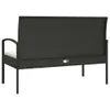 vidaXL Banc de jardin avec coussins Noir 105 cm Poly rotin Voir les images du produit 5