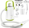 A white handheld steam cleaner with various accessories laid out around it on a white background. Náhľad obrázku produktu