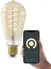 A smart LED light bulb and a smartphone displaying a lighting control app. Produktbild-Vorschau