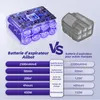 A comparison image showing two vacuum cleaner batteries, one labeled 'Aiibot' and the other 'other brands', with a table comparing their specifications. Voir les images du produit