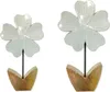Holz Figur Blume glasiert weiß 2er Set - 21 und 26cm Produktbild-Vorschau 1
