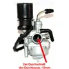 VERGASER 12mm Auto Choke ANSAUGSTUTZEN für Piaggio Zip 50 Produktbild-Vorschau 2