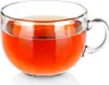 A clear glass mug filled with a red beverage. Voir les images du produit