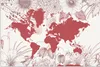 MuchoWow® Poster Weltkarte - Rosa - Weiß 30x20 cm - Plakate Produktbild-Vorschau 1
