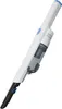 A white and blue handheld vacuum cleaner is shown against a white background. Produktbild-Vorschau