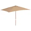 vidaXL Parasol avec mât en bois 200x300 cm Taupe Voir les images du produit 7