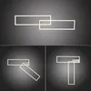 Collage of a modern LED ceiling light with a rectangular frame design, shown in different configurations. Anteprima dell’immagine prodotto