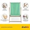 Sdraio - a righe strette - verde - pieghevole - in legno di Anteprima dell’immagine prodotto 2