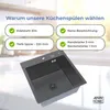 ANW HOME Kuchynský drez 46x45 cm čierny, nerez 304, 1 Náhľad obrázku produktu 3
