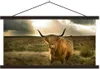 MuchoWow® Textilposter Schottisches Hochlandrind - Sonne - Produktbild-Vorschau 1