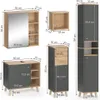 Vicco Badmöbel-Set Senyo, 5 Teile, Anthrazit/Goldkraft Produktbild-Vorschau 3