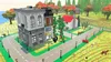 A LEGO-style town scene with buildings, roads, trees, and horses. Produktbild-Vorschau